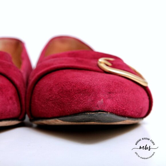 M. Gemi Suede Pointed Toe With Buckle Flats - Picture 11 of 15